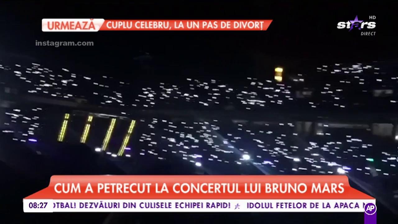 Ami, imagini exclusive pentru Matinal. Cum a petrecut la concertul lui Bruno Mars