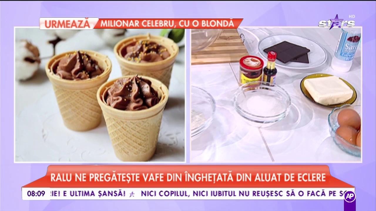 Desertul Zilei! Ralu ne pregătește vafe de &icirc;nghețată din aluat de eclere