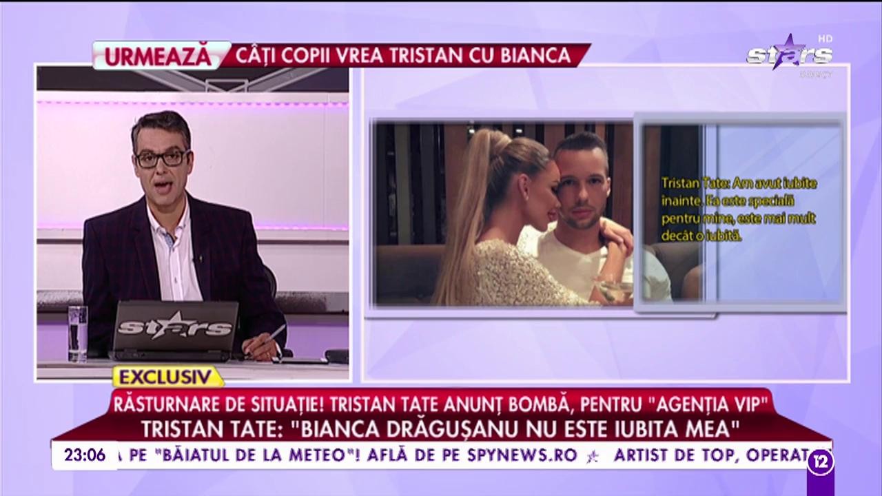 Răsturnare de situație! Tristan Tate, anunț bombă, pentru &rdquo;Agenția VIP&rdquo;: &rdquo;Bianca Drăgușanu nu este iubita mea&rdquo;