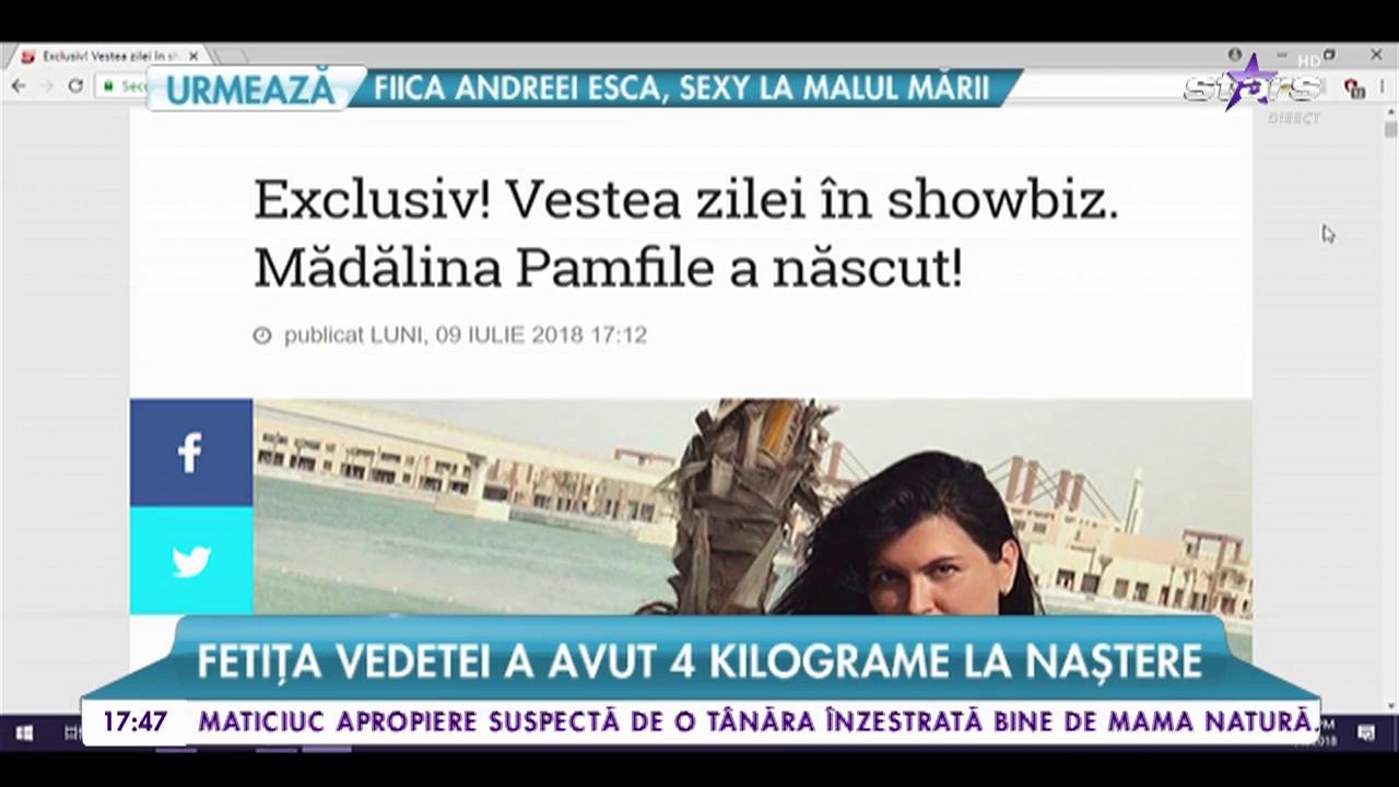 Mădălina Pamfile a născut o fetiță de patru kilograme