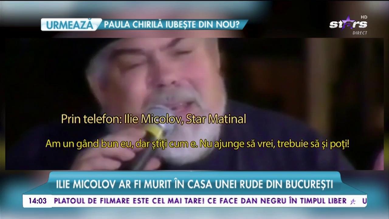 Doliu &icirc;n lumea artistică! Ilie Micolov a pierdut lupta cu boala