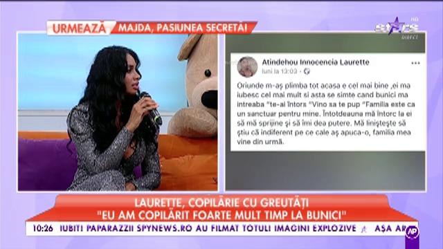Laurette, copilarie cu greutăți: &rdquo;Eu am copilărit foarte mult timp la bunici&rdquo;
