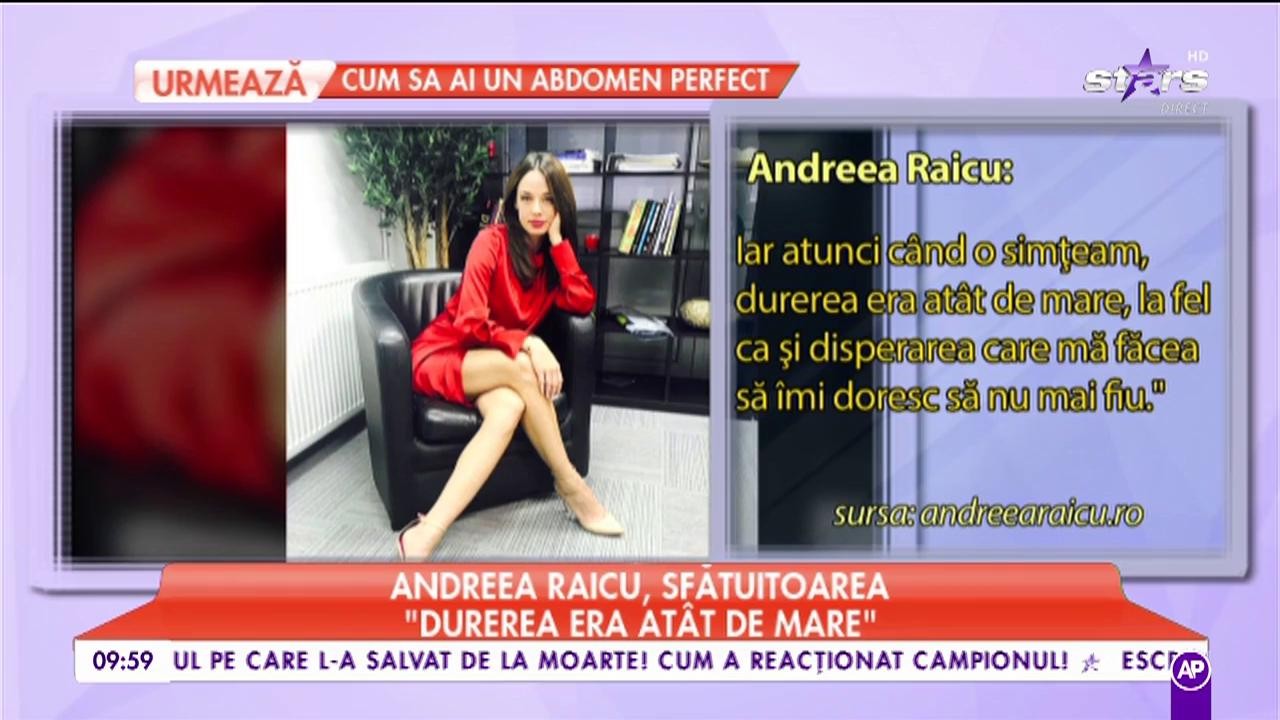 Andreea Raicu, sfături despre viață: &bdquo;Depresia este o boală care trebuie tratată&rdquo;