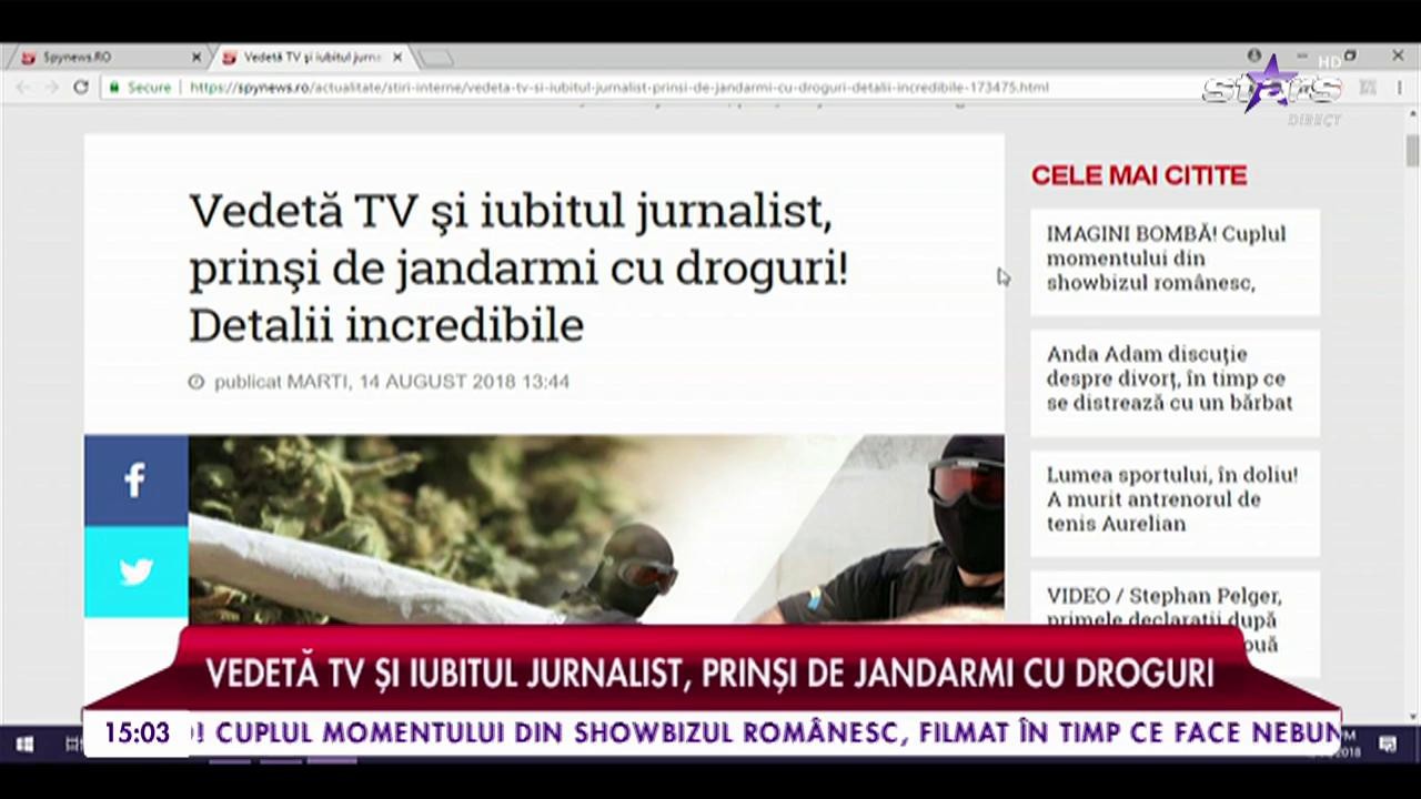 O prezentatoare TV şi iubitul ei, reţinuţi pentru posesie de droguri