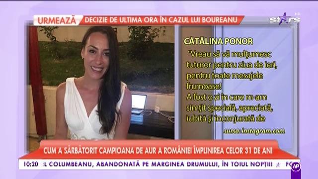 Cum a sărbătorit Cătălina Ponor, campioana de aur a Rom&acirc;niei, &icirc;mplinirea celor 31 de ani