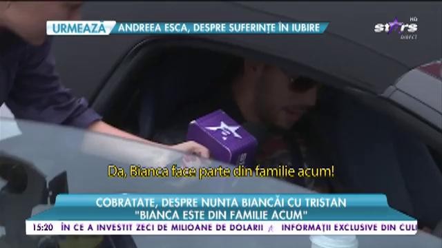 Cobra Tate, despre nunta Biancăi cu Tristan: "Bianca este din familie acum"
