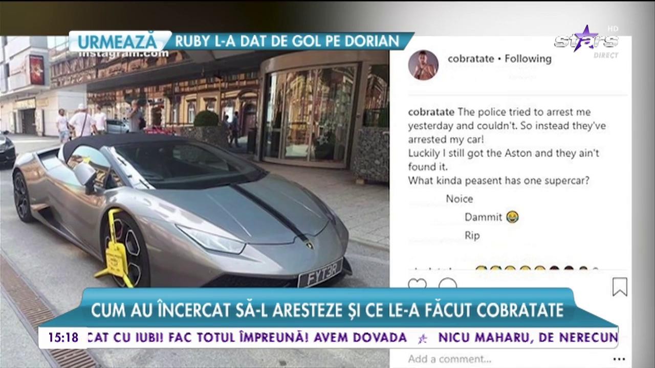 Cumnatul Biancăi Drăgușanu, Cobra Tate, probleme cu poliția