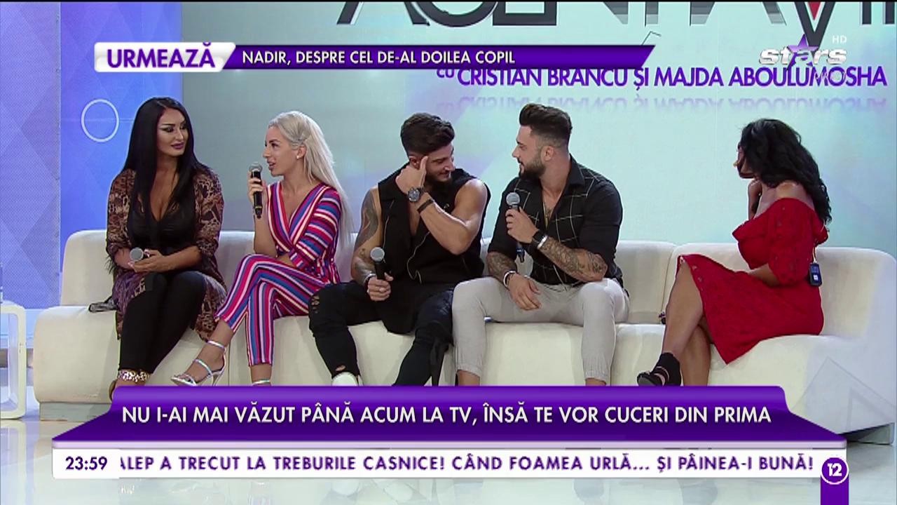 Carmen, Dana, Cristi și George, ispitele de la "Insula Iubirii", fac show &icirc;n platoul "Agenția Vip"