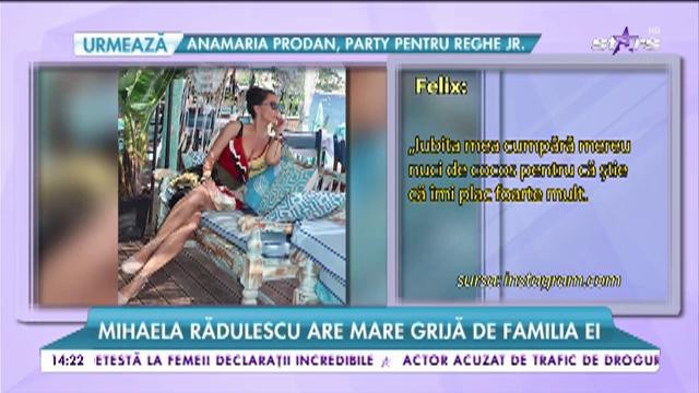 Mihaela Rădulescu are mare grijă de familia ei
