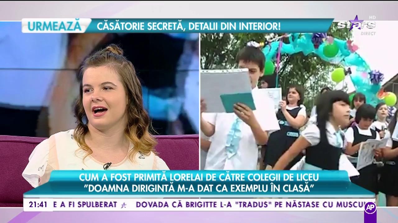 Lorelai, fetiţa care a impresionat intreaga Românie cu talentul ei, dezvăluiri din primele zile petrecute pe băncile liceului