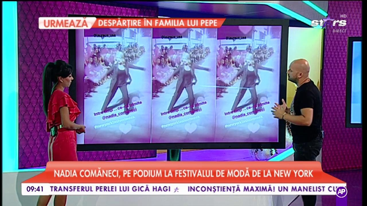 Nadia Comăneci, pe podium la festivalul de modă de la  New York