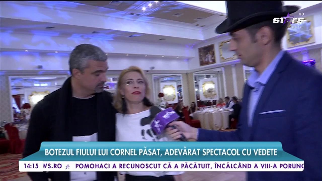 Aurelian Temişan şi Monica Davidescu, costumați &icirc;n urşi la botezul fiului lui Cornel Păsat