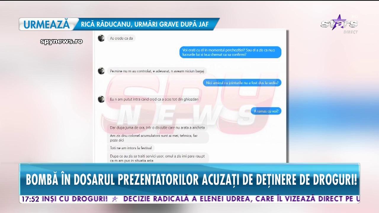 Cum au fost găsite drogurile asupra prezentatorilor TV: &rdquo;Cele două tigări erau ale unui tip pe care &icirc;l cunosc&rdquo;