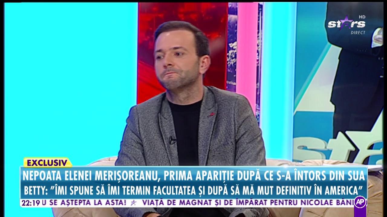 Nepoata Elenei Merişoreanu, prima apariţie într-un platou de televiziune după ce s-a întors din SUA