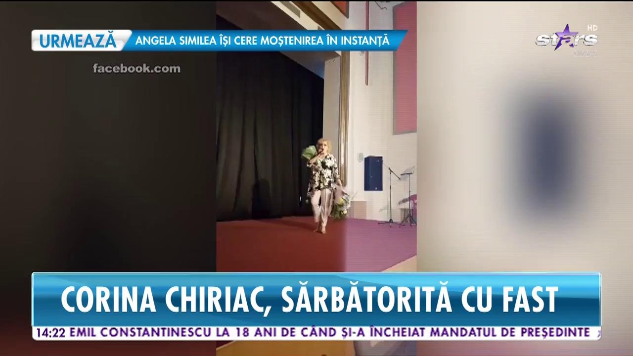 Corina Chiriac, sărbătorită cu fast. Artista a fost emoționată p&acirc;nă la lacrimi