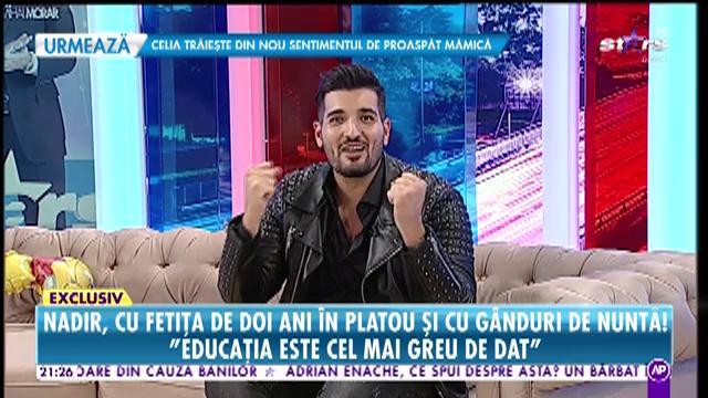 Nadir, cu fetiţa de doi ani la TV şi cu gânduri de nuntă: ”Fiica mea pictează toată zia toți pereții”