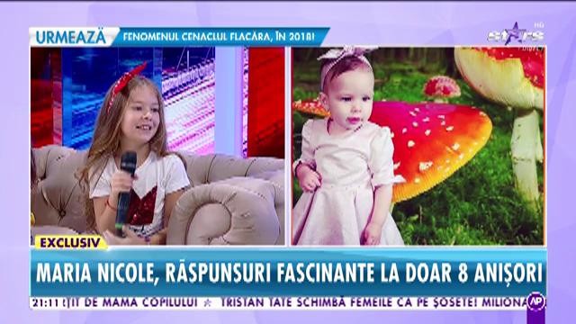 Maria Nicole, copilul minunte din "Fructul oprit", răspunsuri fascinante la doar opt anişori!