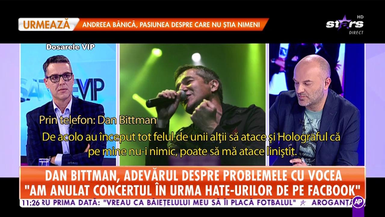 Dan Bittman, adevărul despre problemele cu vocea!