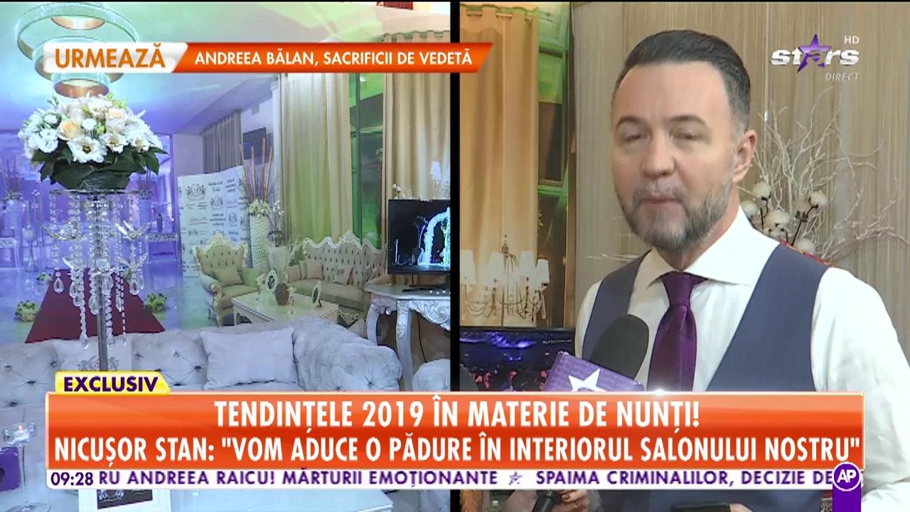 Tendințele anului 2019 &icirc;n materie de nunți! Nicuşor Stan: "Culoarea arămie poartă noroc"