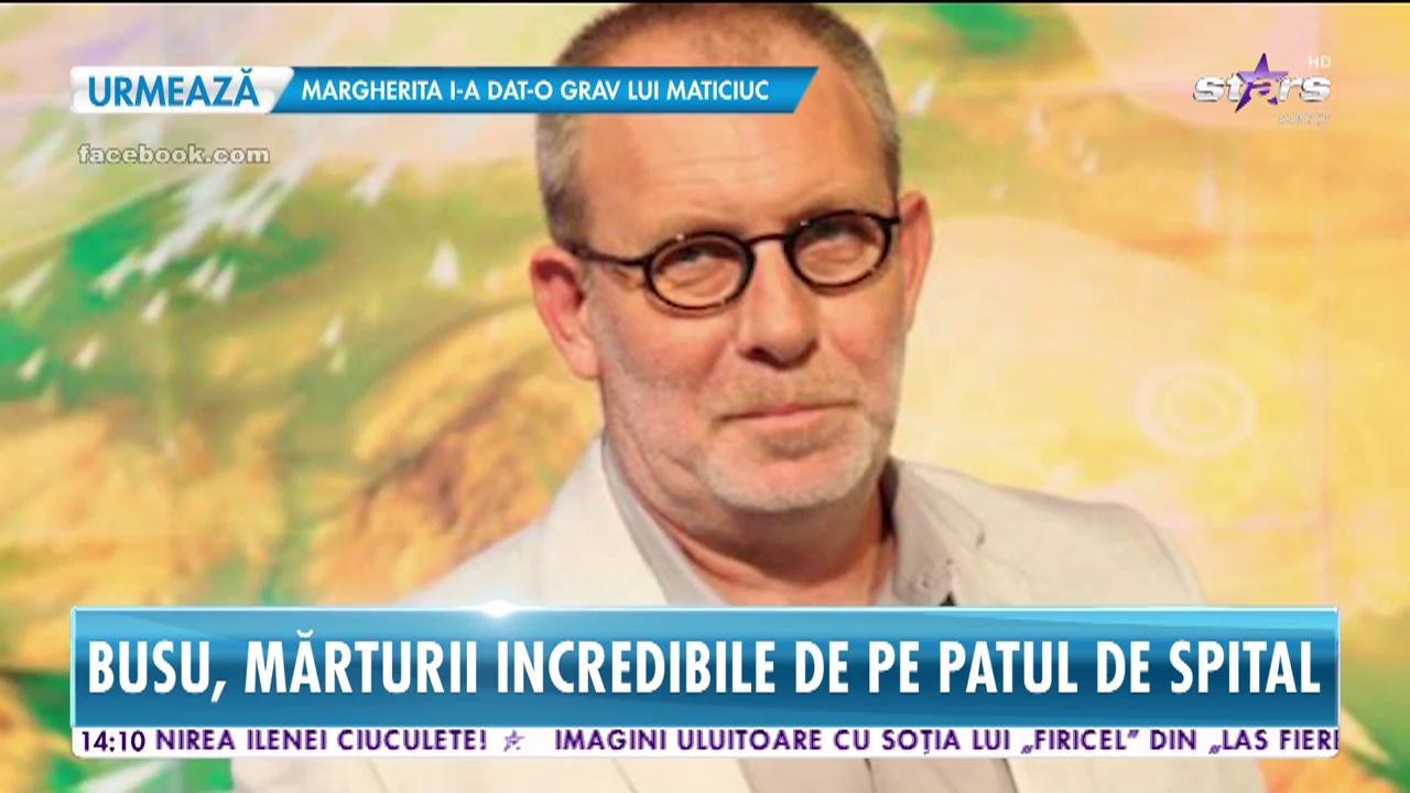 Busu, mărturii incredibile de pe patul de spital. Actorul &icirc;şi aminteşte pas cu pas momentul &icirc;n care s-a prăbuşit pe scena teatrului din Craiova