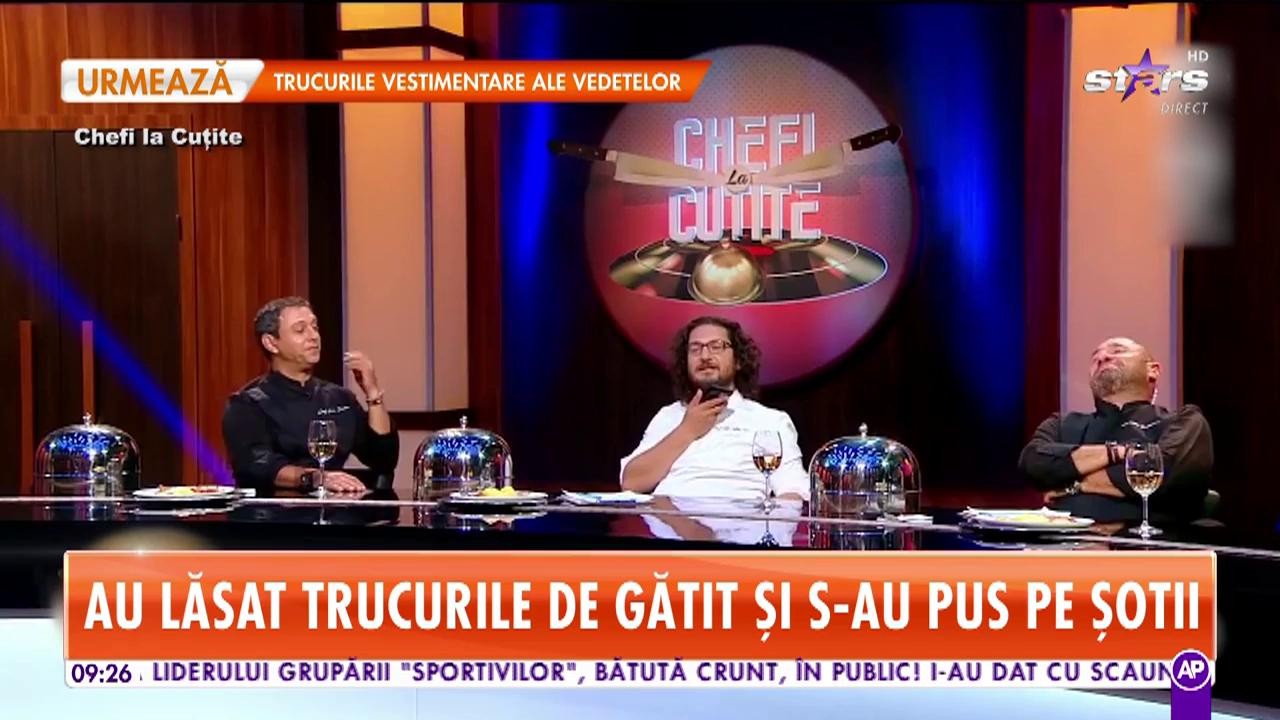 Cei trei jurați &bdquo; Chefi la cuțite&rdquo; au lăsat trucurile de gătit și s-au pus pe șotii