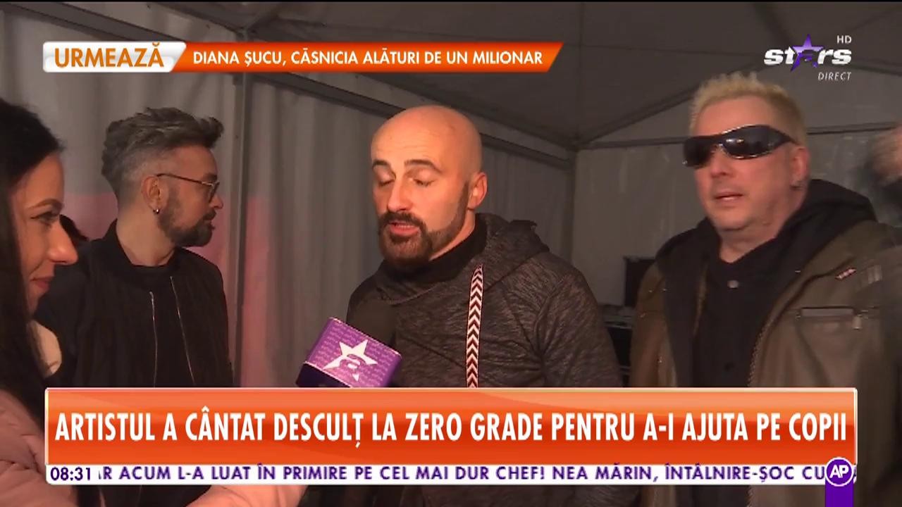 Momente spectaculoase la concertul trupei Voltaj. Călin Goia a c&acirc;ntat descuţ la zero grade pentru a-i ajuta pe copiii fără posibilităţi