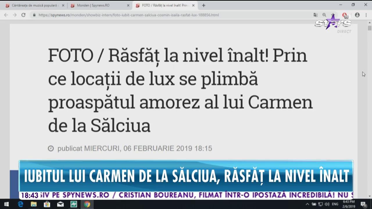 Iubitul lui Carmen de la Sălciua, răsfăț la nivel &icirc;nalt