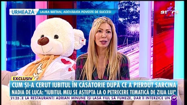 Cum și-a cerut iubitul în căsătorie după ce a pierdut sarcina. Nadia de Luca: "Iubitul meu se aștepta la o petrecere tematică de ziua lui"