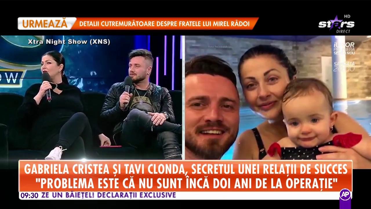 Gabriela Cristea și Tavi Clonda, secretul unei relații de succes: &bdquo;Există riscul rupturii de uter dacă aștept p&acirc;nă la termen"