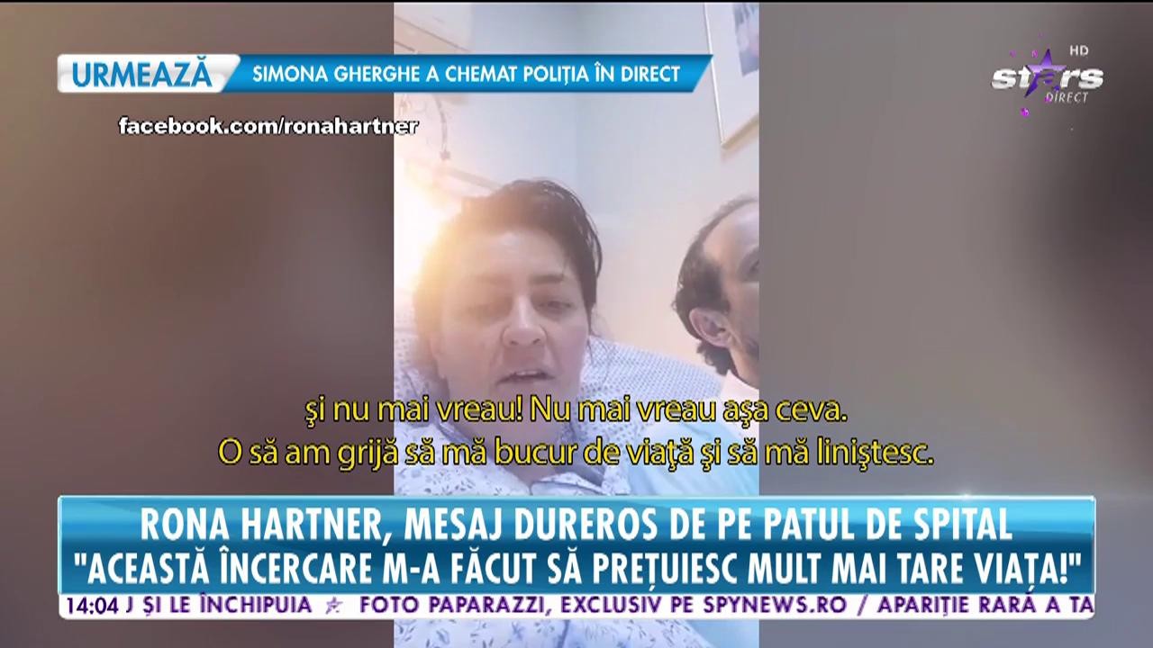 Rona Hartner, primele imagini cu artista după ce i-a fost extirpată tumora