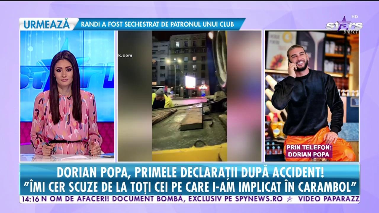 Dorian Popa și-a făcut praf mașina de 80.000 de euro: &rdquo;&Icirc;mi cer scuze de la toți cei pe care i-am implicat &icirc;n carambol&rdquo;
