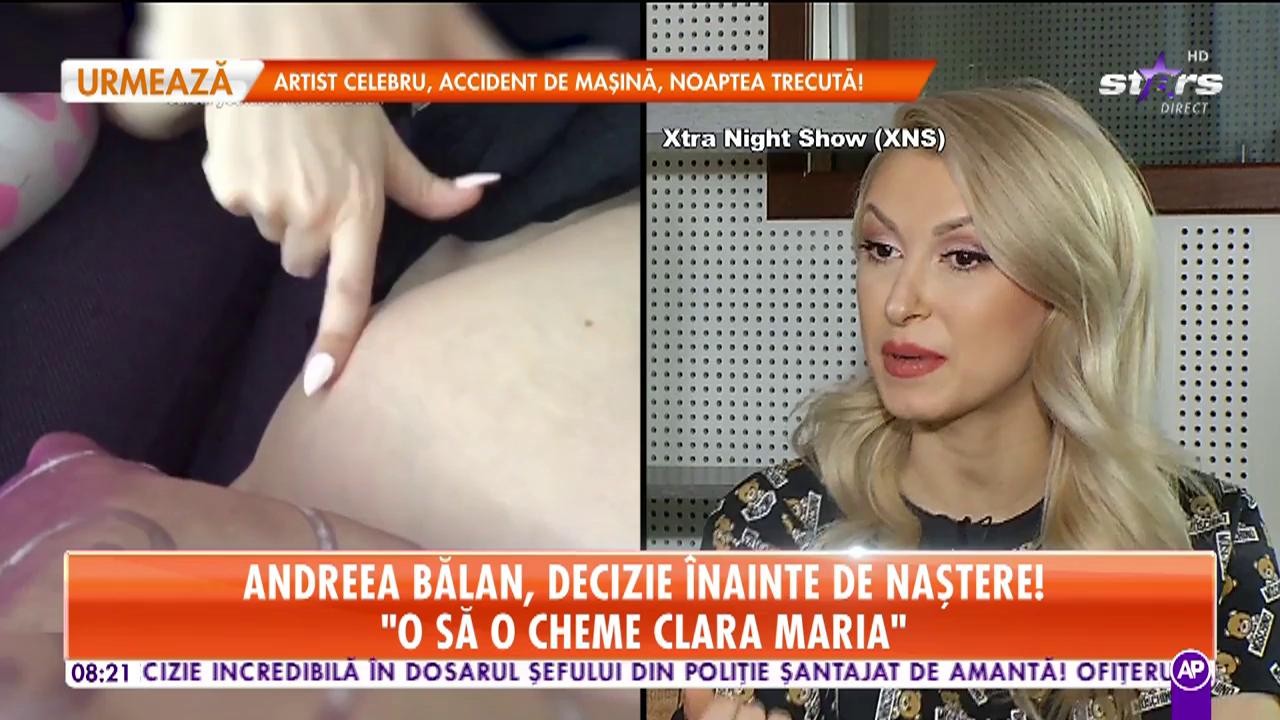 Andreea Bălan, decizie &icirc;nainte de naștere: &rdquo;O să o cheme Clara Maria&rdquo;
