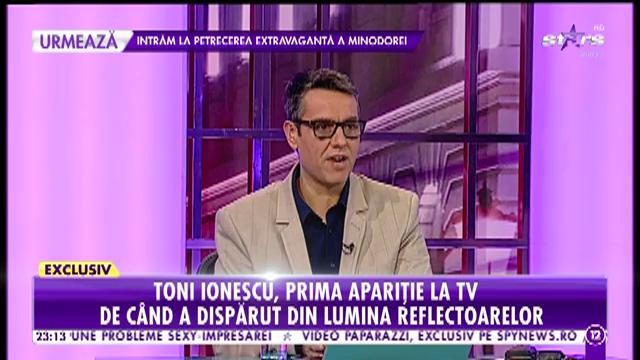 Toni Ionescu, prima apariţie la TV de c&acirc;nd a dispărut din lumina reflectoarelor!
