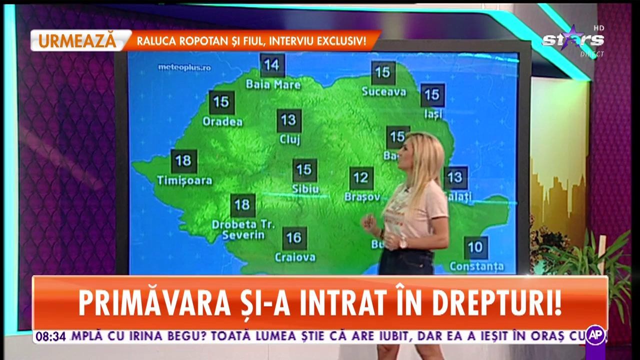 Avem parte de o vreme deosebit de călduroasă și de frumoasă. Maximele se &icirc;ncadrează &icirc;ntre 16&deg;C şi 18&deg;C