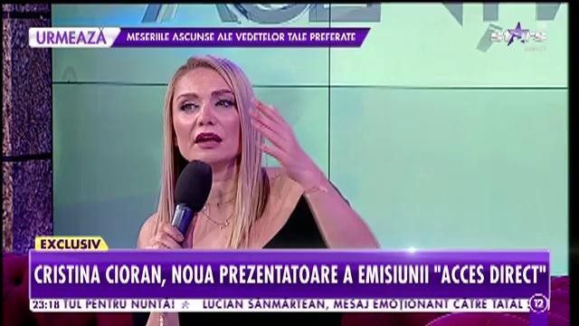Cristina Cioran, noua prezentatoare a emisiunii "Acces Direct": Sunt conştientă că mă voi lovi de situaţii care mă vor emoţiona sau revolta!