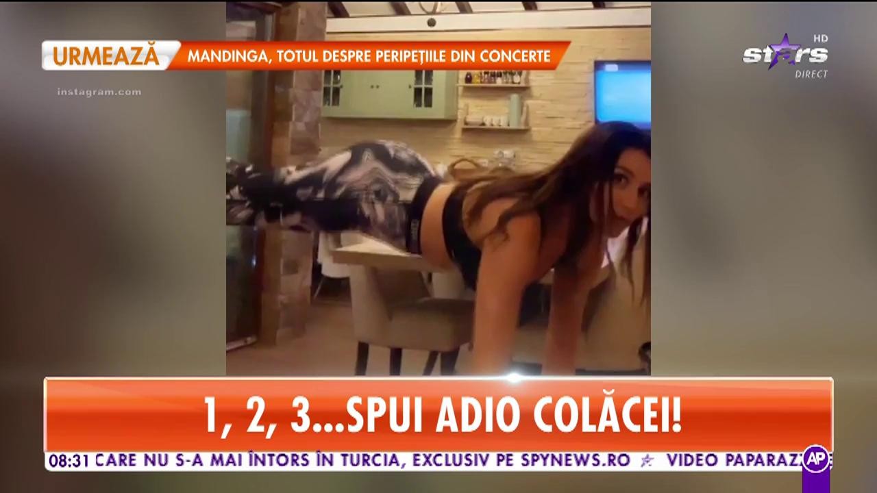 Sala de fitness şi antrenorii nu mai sunt la modă! Claudia Pătrăşcanu se antrenează &icirc;n bucătărie!