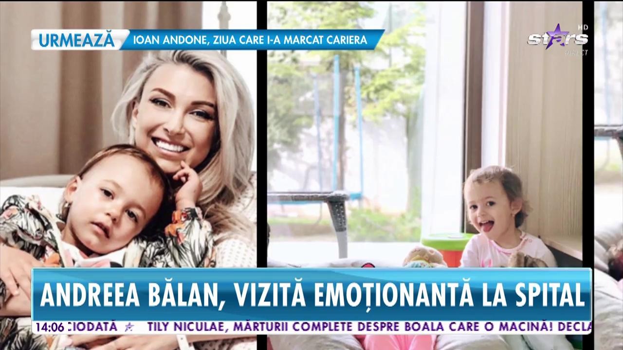 Andreea Bălan, vizită emoționantă la spital. Micuța Ella a venit să fie alături de mami