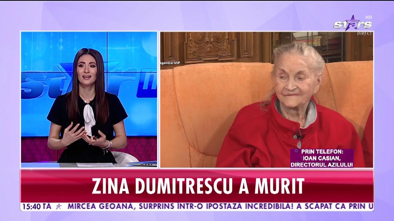 A murit Zina Dumitrescu. Ioan Casian: &Icirc;n ultima perioadă refuza să măn&acirc;nce