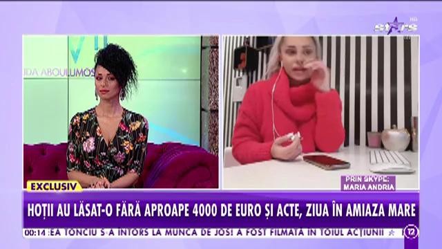 Maria Andria a fost jefuită! Vedeta a rămas fără 4000 de euro și acte