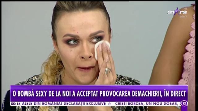 Rellys Tonu, o bombă sexy, a acceptat provocarea demachierii, &icirc;n direct