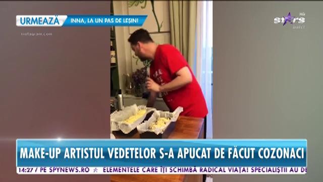 Make-up artistul vedetelor, Alexandru Abagiu, s-a apucat de făcut cozonaci
