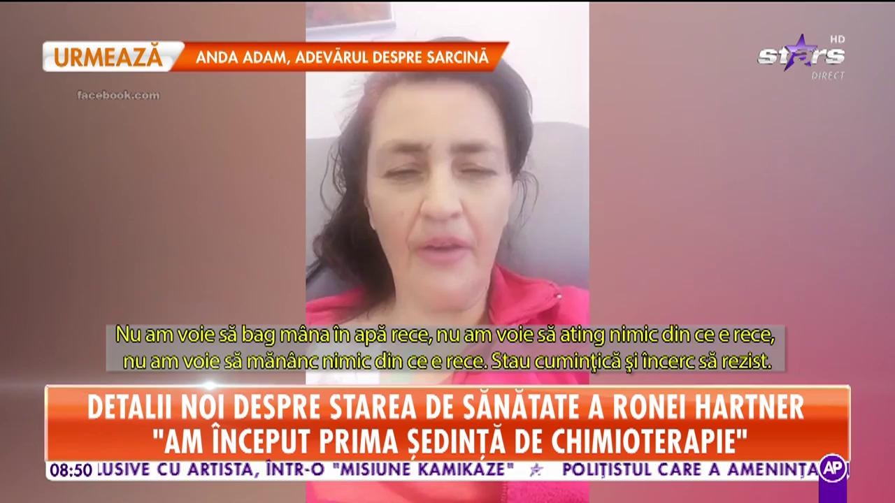 Imagini cu Rona Hartner de pe patul de spital: Am &icirc;nceput prima ședință de chimioterapie
