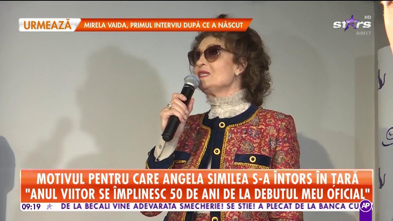 Motivul pentru care Angela Similea s-a &icirc;ntors &icirc;n țară: &Icirc;mi cer iertare &icirc;n fața celor care au avut nevoie de prezența mea, de c&acirc;ntecele mele