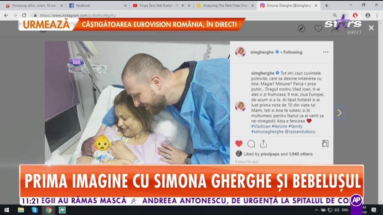 Prima imagine cu Simona Gherghe și bebelușul. Vedeta TV a născut un băiețel perfect sănătos