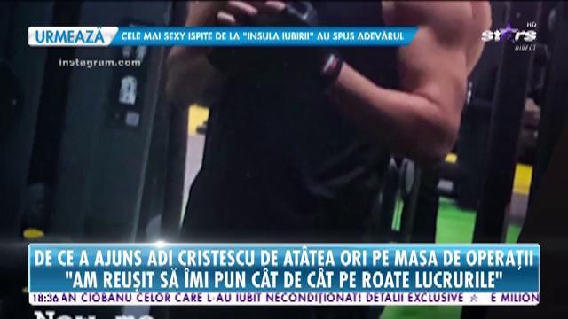 Adi Cristescu, &icirc;ncă o operație. Artistul a suferit trei intervenții la nas și a fost nevoit să facă și pe a patra