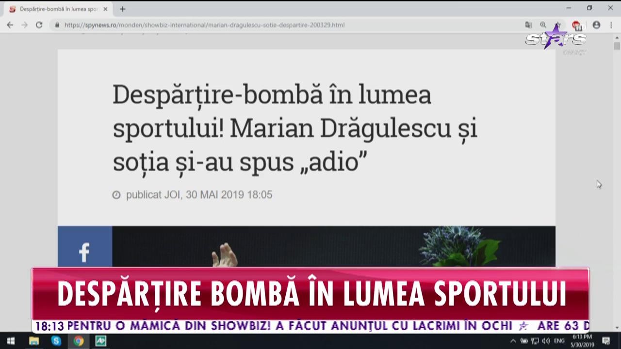 Marian Drăgulescu și soția și-au spus adio
