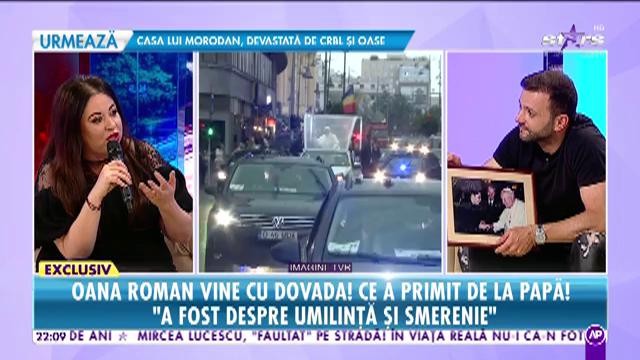 Răi da Buni. Oana Roman a avut şansa să îi strângă mâna Suveranului Pontif. Ce a primit de la Papă