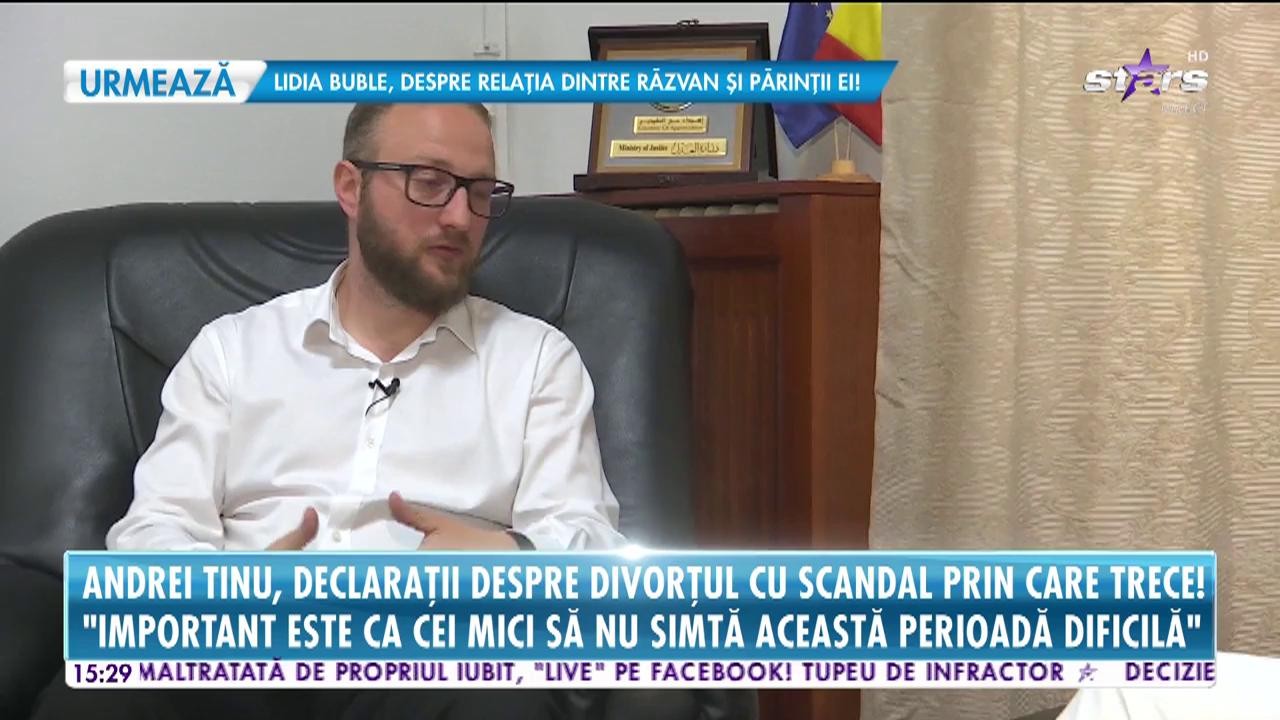 Andrei Tinu, despre divorţul cu scandal prin care trece