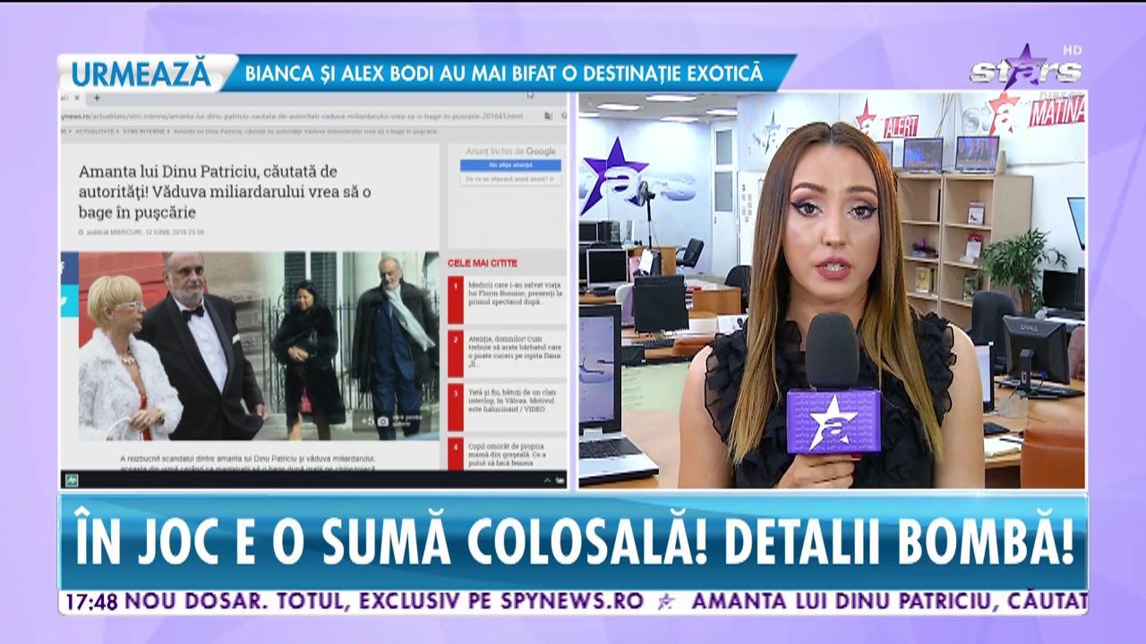 Star News. Amanta lui Dinu Patriciu, căutată de autorităţi. &Icirc;n joc este o sumă de bani colosală