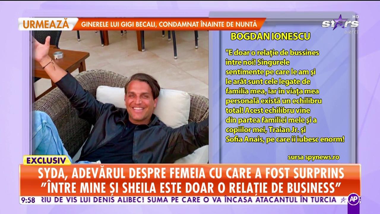 Star Matinal. Bogdan Ionescu, alias Syda, adevărul despre femeia cu care a fost surprins: &Icirc;ntre mine și Sheila este doar o relație de business